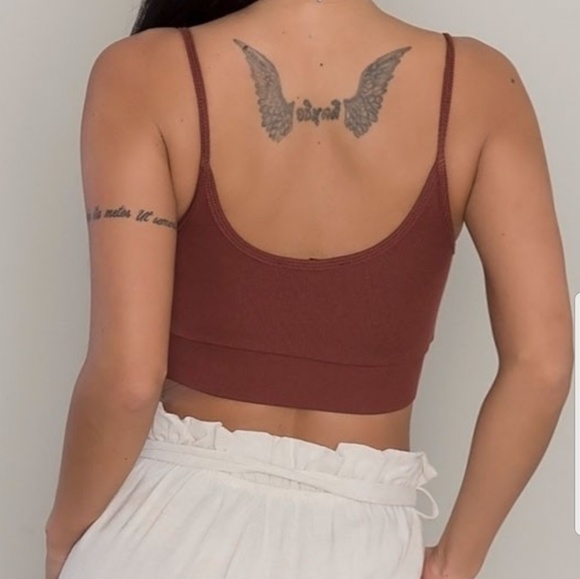 Last L•Ribbed Scoop Neck Bralette - Rust - Picture 3 of 6